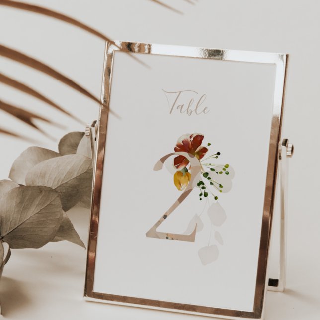 Numéro De Table Rustique Floral manuscrit Script 2 Mariage (Créateur téléchargé)