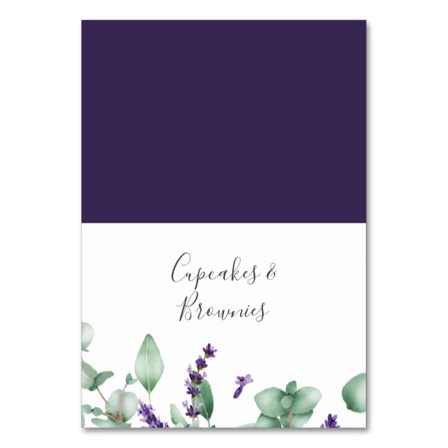 Numéro De Table Rustique Lavande et Eucalyptus Étiquettes de nourr (Par défaut)