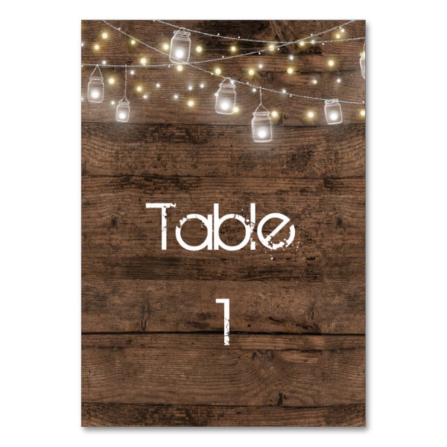 Numéro De Table Rustique Mason Jar Lights tendance moderne (Par défaut)