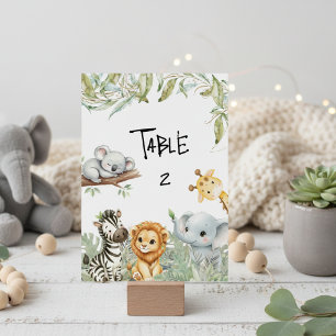 Numéro De Table Safari d'Animaux de Jungle pour la Fête de Bébé Ga