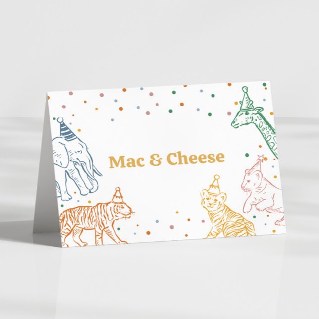 Numéro De Table Safari Wild Animals Birthday Buffet Card (Créateur téléchargé)