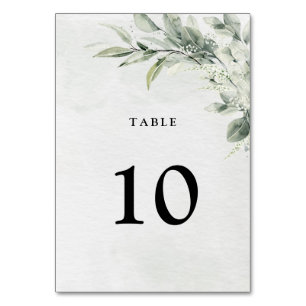 Numéro De Table Sage Green Eucalyptus Minimaliste Mariage botaniqu