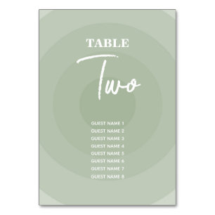 Numéro De Table Sage Green Moderne Monogramme Mariage Numéro de ta