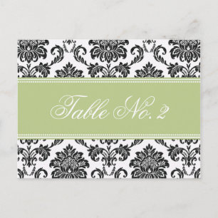Numéro de table Sage Mariage damassé