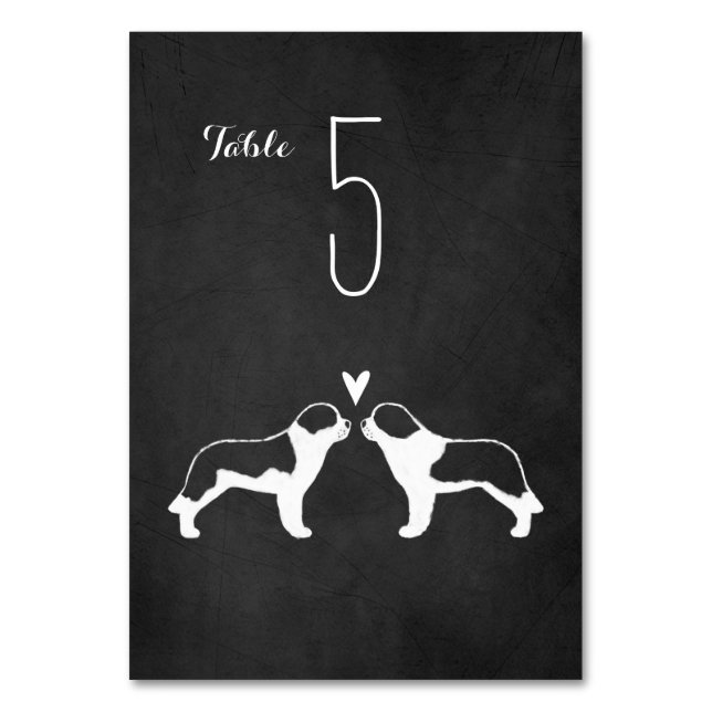 Numéro De Table Saint Bernard Silhouettes Mariage Numéro de tablea (Par défaut)