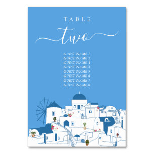 Numéro De Table Santorin Destination Mariage de l'île grecque