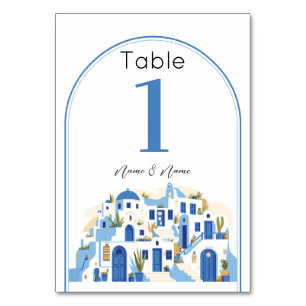 Numéro De Table Santorin Mariage Tableau Chiffres grecs Grèce