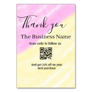 Numéro De Table Scannez le QR pour nous suivre, code de réduction 