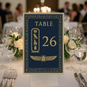 Numéro De Table Scarabée et Vases Égyptiens – Modifiable