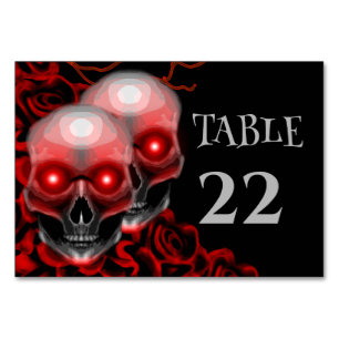 Numéro De Table Scary Rouge floral foncé moody gothique crâne Hall