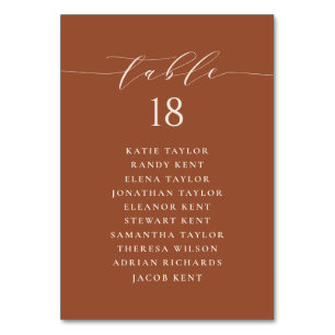 Numéro De Table Scénario minimaliste Terracotta Mariage Plan de si