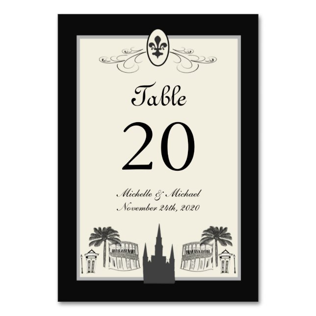 Numéro De Table Scène Fleur de Lis Nouvelle-Orléans (Par défaut)