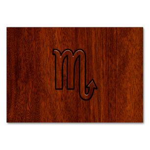 Numéro De Table Scorpio Zodiac Connexion Style acajou