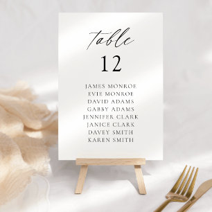 Numéro De Table Script élégant et moderne