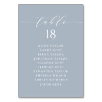 Script minimaliste Dusty Blue Mariage Plan de sièg