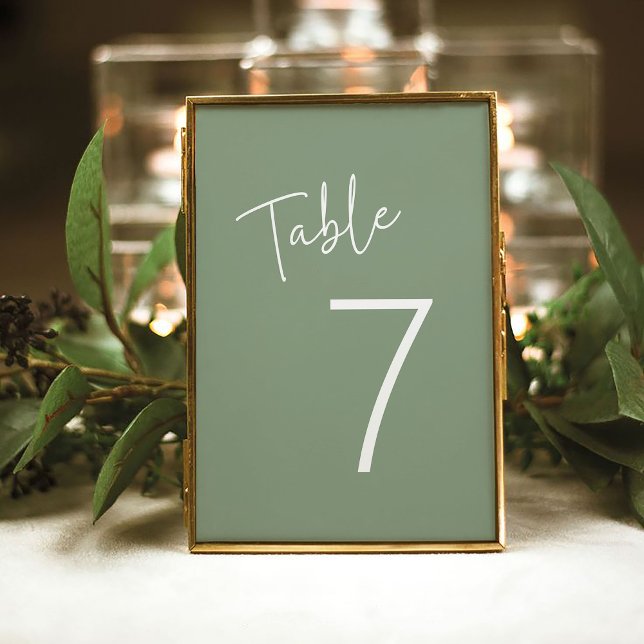 Numéro De Table Script moderne Sage Oh Baby Baby shower simple (Créateur téléchargé)