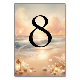 Numéro De Table Seaside Sparkle et Sunset Dreams
