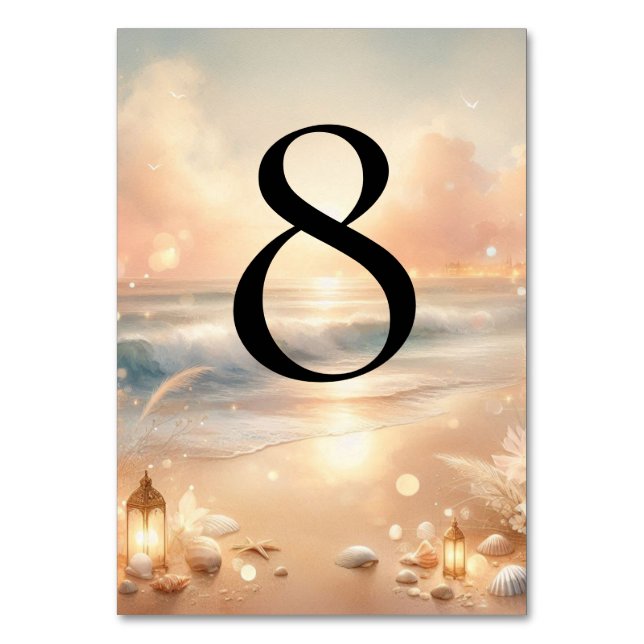 Numéro De Table Seaside Sparkle et Sunset Dreams (Par défaut)