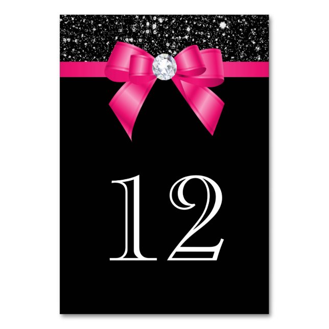 Numéro De Table Séquences noires Bow rose chaud (Par défaut)