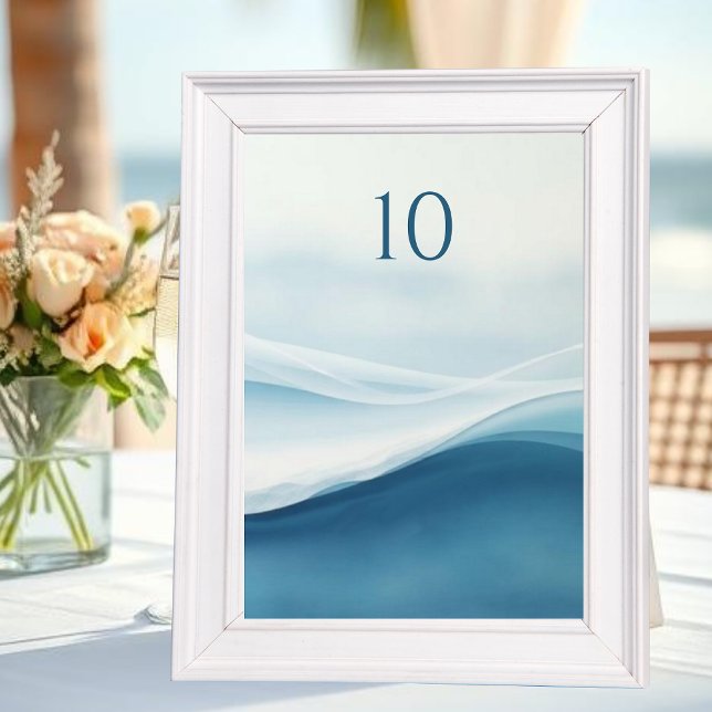 Numéro De Table Serene Blue Abstract Wedding Table Numbers (Serene Blue Abstract Wedding Table Numbers)