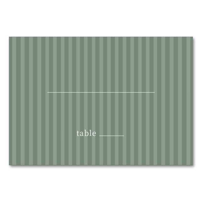Numéro De Table Serene Green Stripes (Devant)