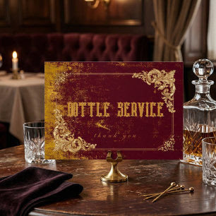 Numéro De Table Service de bouteille VIP vintage Bordeaux Or Éléga
