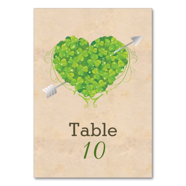 Numéro De Table Shamrock Mariage irlandais Heart (Par défaut)