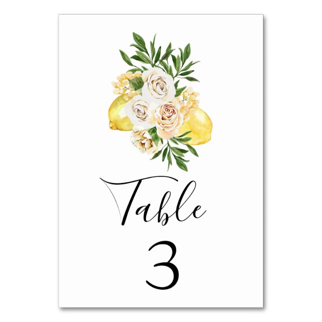 Numéro De Table Sicilienne Citrons d'été Numéro de tableau Signal (Par défaut)