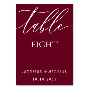 Numéro De Table Siège calligraphique minimaliste moderne propre bo