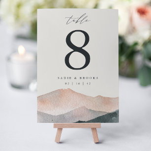 Numéro De Table Sierra Dusk   Mariage Desert Mountain 3,5 x 5 pouc