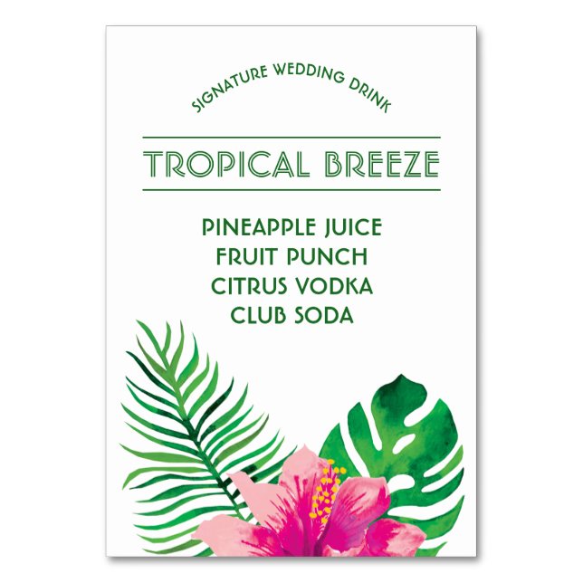 Numéro De Table Signature de l'Hibiscus rose Boire (Par défaut)