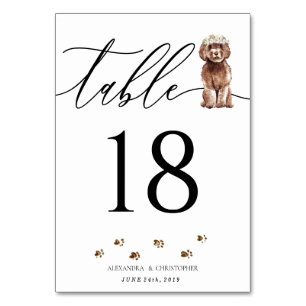 Numéro De Table Signature du Mariage de chiot Cavapoo Brown