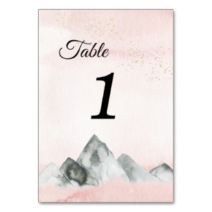 Numéro De Table SIGNE Mariage rose Sunrise Mountain