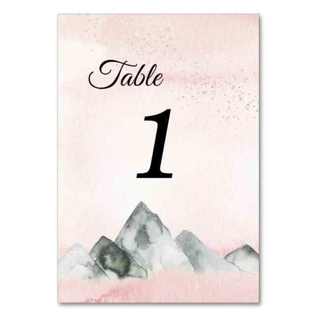 Numéro De Table SIGNE Mariage rose Sunrise Mountain (Par défaut)