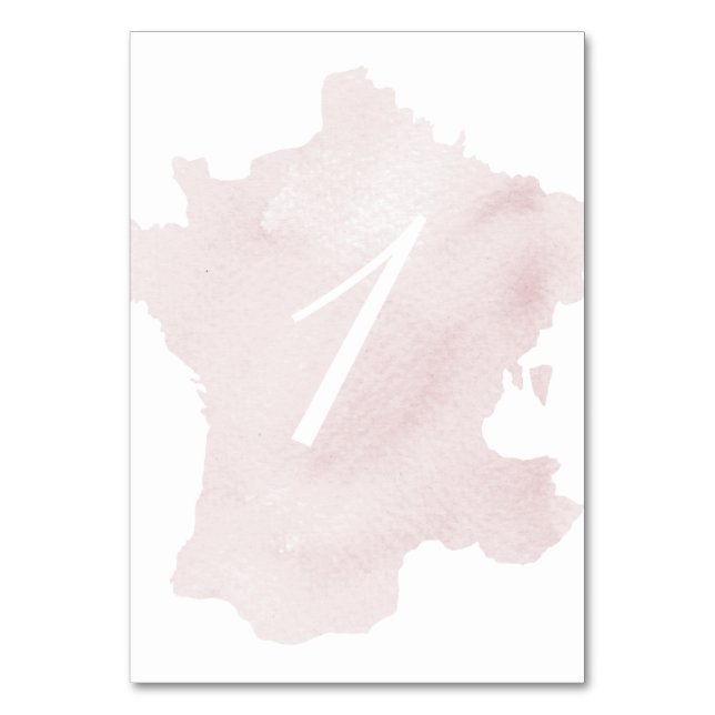 Numéro De Table Silhouette à l'aquarelle de la France (Par défaut)