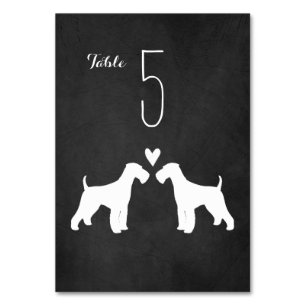 Numéro De Table Silhouettes de chien de Terrier Airedale Réception