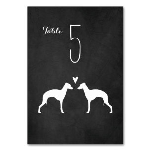 Numéro De Table Silhouettes Greyhound Italienne Réception de maria