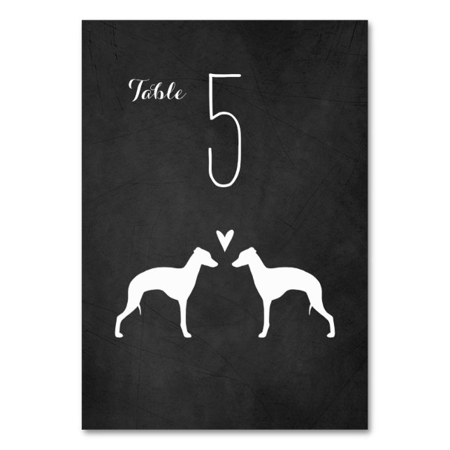 Numéro De Table Silhouettes Greyhound Italienne Réception de maria (Par défaut)