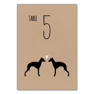 Numéro De Table Silhouettes Greyhound Italienne Réception de maria