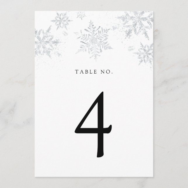 Numéro de table Silver Snowflake (Devant)