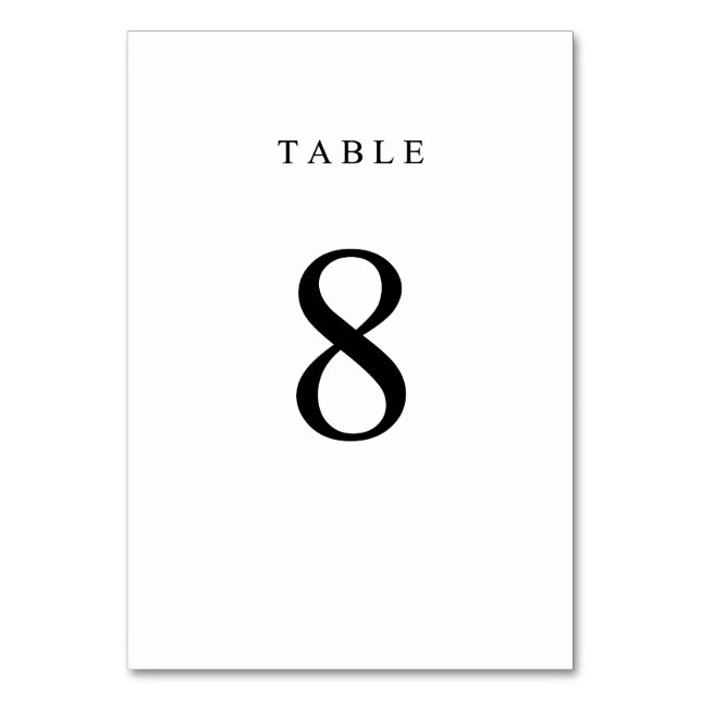 Numéro de table simple - 8 (Par défaut)