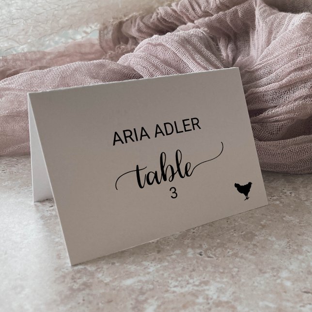 Numéro De Table Simple Black Chicken Repas Option Place Card (Créateur téléchargé)