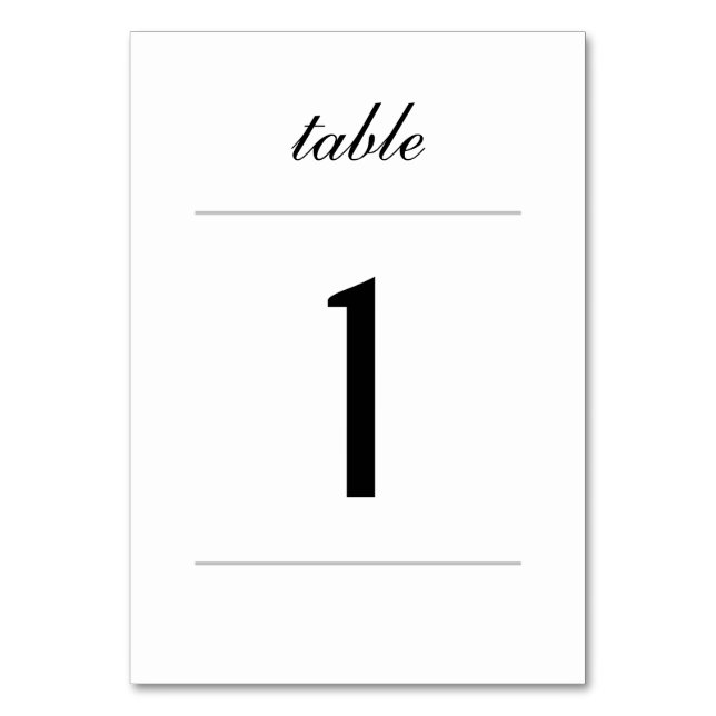 Numéro De Table Simple Classic Table Card (Par défaut)
