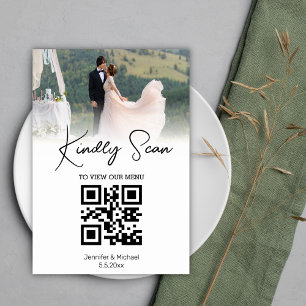 Numéro De Table simple code qr simple menu mariage photo