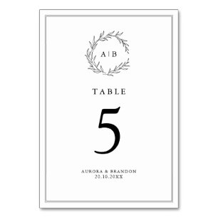 Numéro De Table Simple Delicate Floral Timeless Sage Mariage vert