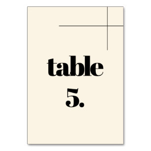 Numéro De Table Simple, élégant et chic mariage crème