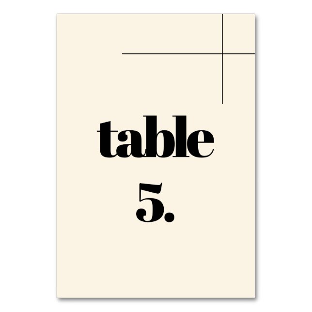 Numéro De Table Simple, élégant et chic mariage crème (Par défaut)