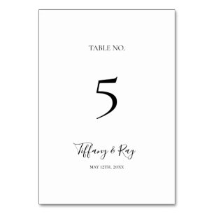 Numéro de table simple et élégant