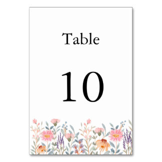 Numéro De Table Simple Fête de Bébé Jardin Floral Aquarelle