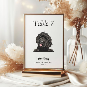 Numéro De Table Simple Mariage de chien noir et blanc